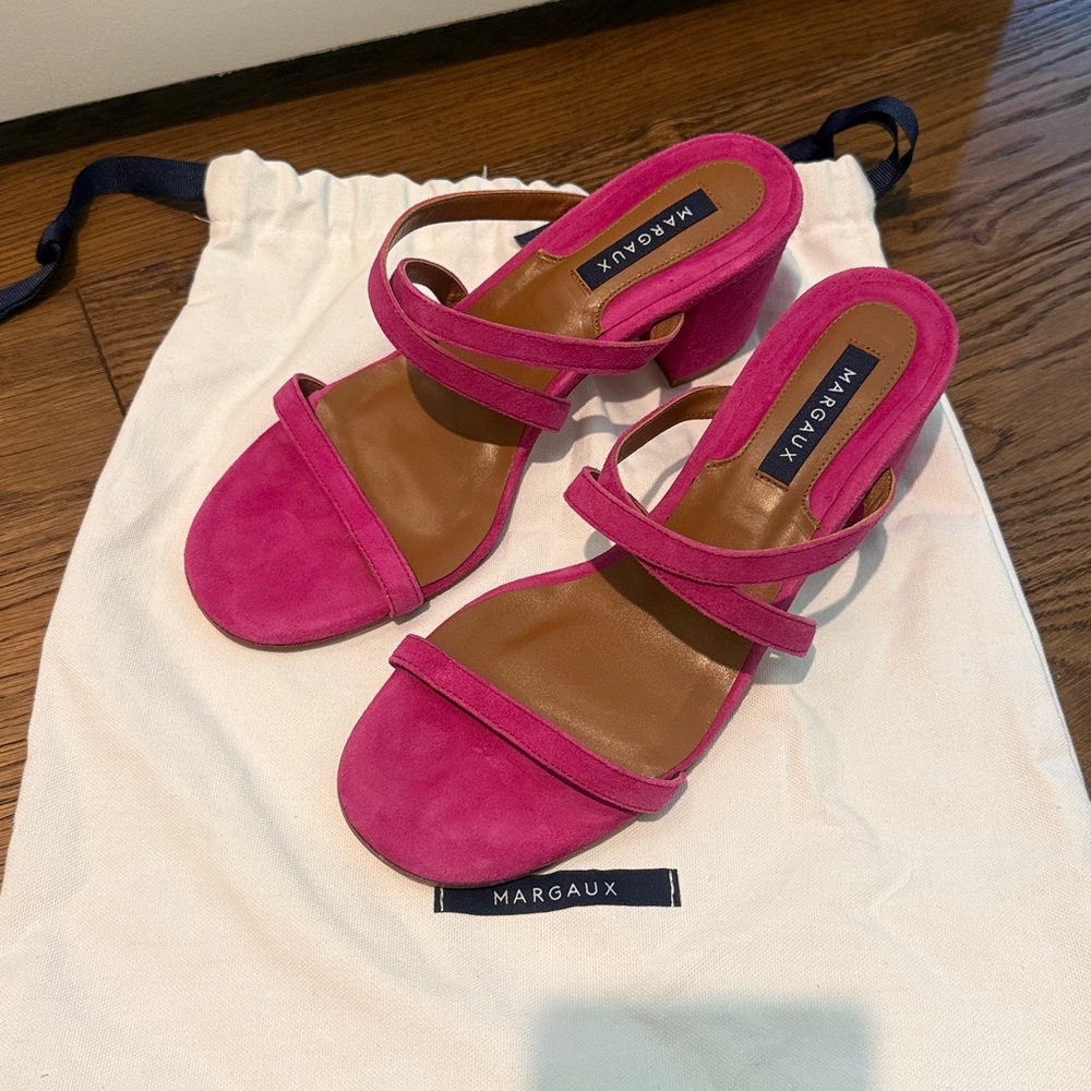 Margaux Fuchsia Suede Heeled Sandals